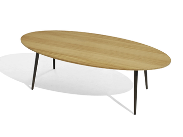 VINT - Oval low iroko garden side table by Bivaq - view 2