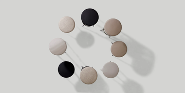 VINT - High fabric garden stool with footrest by Bivaq - view 3