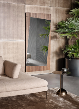 MUSA - Rectangular wall-mounted walnut mirror by Bonaldo - view 3