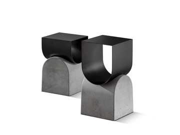 VAGUE - Magazine rack in metal and concrete by Bonaldo - view 2