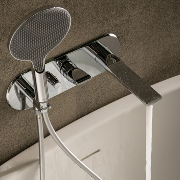 APICE - Wall-mounted ABS bathtub mixer with hand shower by Bossini - view 3
