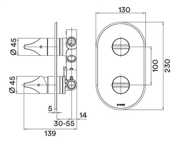 APICE - Single handle shower mixer with plate by Bossini - view 3