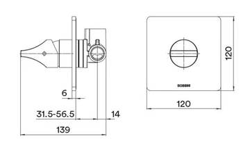 APICE - Recessed shower mixer with plate by Bossini - view 3