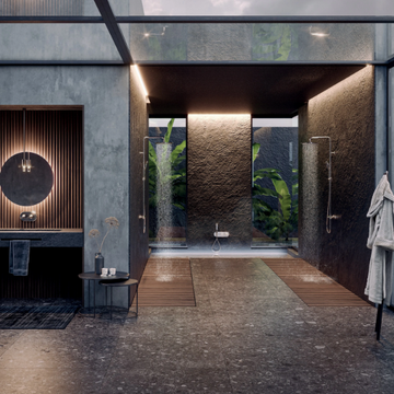 APICE - Thermostatic shower panel with diverter with hand shower by Bossini - view 3