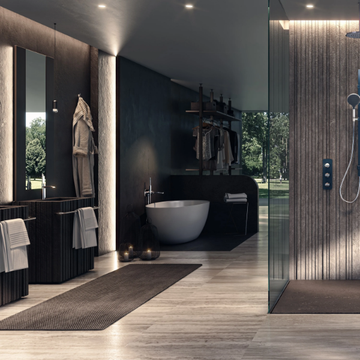 APICE - Wall-mounted bathtub mixer with hand shower by Bossini - view 3