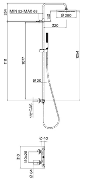 APICE - Shower panel with diverter with hand shower with overhead shower by Bossini - view 3