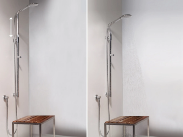 TELESCOPICA - Extending brass shower wallbar by Bossini - view 3