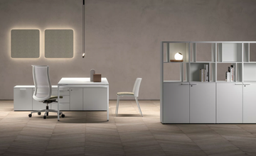 GLIDER - Rectangular office desk with shelves by Bralco - view 3