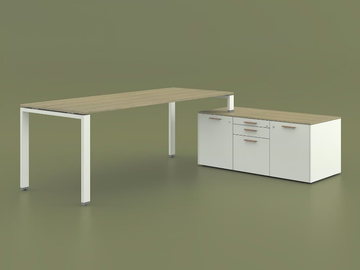 GLIDER - Rectangular office desk with shelves by Bralco - view 2