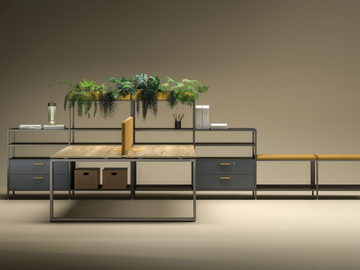 LOOPY - Sectional wooden office desk with shelves by Bralco - view 2
