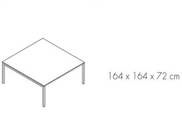 GATE - Square engineered wood meeting table by Bralco - view 3