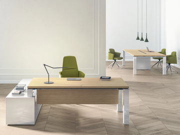 JET EVO - Sectional office desk with cable management by Bralco - view 2