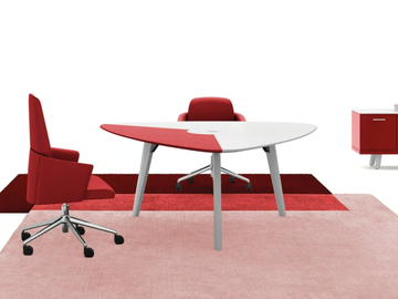 RAIL - Triangular Eco-leather meeting table by Bralco - view 3