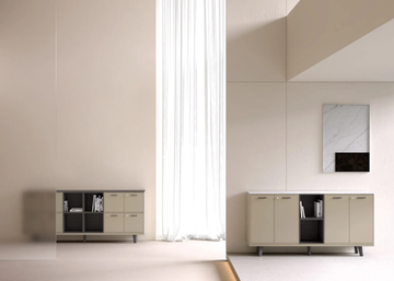 RAIL - Wooden office storage unit with hinged doors by Bralco - view 3