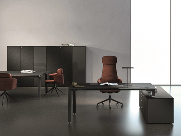 TAKE OFF - Executive desk with shelves by Bralco - view 3