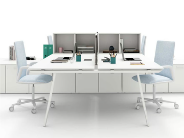 TAKE OFF - Sectional multiple wooden office desk with shelves by Bralco - view 2