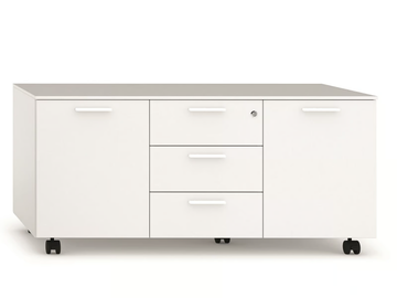 EKO - Low wooden office storage unit with hinged doors by Bralco - view 2