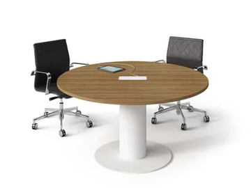 WINGLET - Round melamine-faced chipboard meeting table with cable management by Bralco - view 2