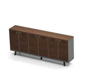 RAIL - Oak office storage unit with hinged doors with lock by Bralco - view 2