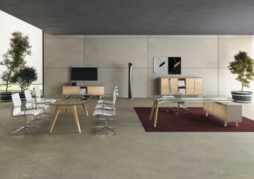 RAIL - Rectangular glass meeting table by Bralco - view 3