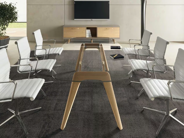 RAIL - Rectangular glass meeting table by Bralco - view 2