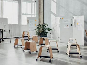 BOARDS - Beech office stool with castors by Brunner - view 3