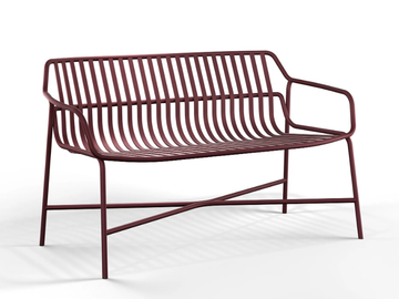 CRONA STEEL - Powder coated steel bench with back by Brunner - view 2