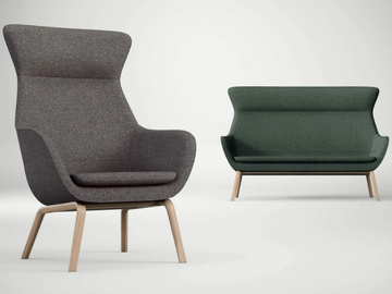 CRONA LOUNGE - High-back fabric sofa by Brunner - view 3