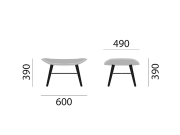 RAY SOFT LOUNGE - Upholstered footstool by Brunner - view 3