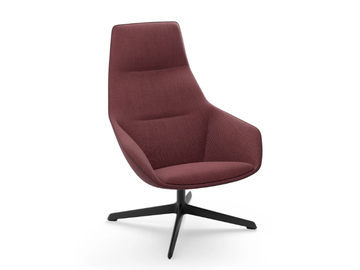 RAY SOFT LOUNGE - High-back swivel lounge chair with 4-spoke base by Brunner - view 2