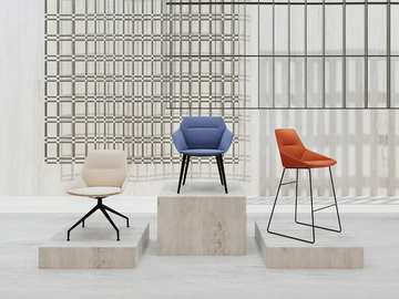 RAY SOFT - High sled base bar stool by Brunner - view 3