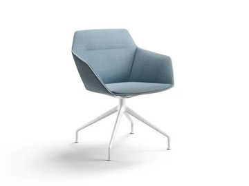 RAY SOFT - Upholstered trestle-based fabric easy chair with armrests by Brunner - view 2