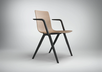 A-CHAIR - Stackable chair with armrests by Brunner - view 2