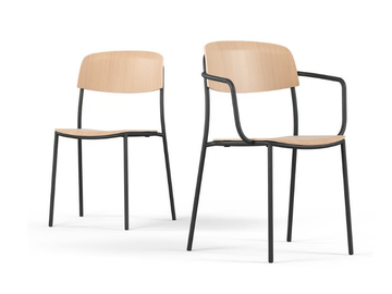 NATE S - Steel chair with armrests by Brunner - view 3