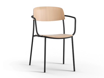 NATE S - Steel chair with armrests by Brunner - view 2