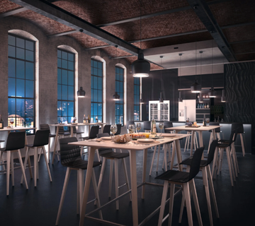 FINA CLUB - Rectangular wooden high table by Brunner - view 3