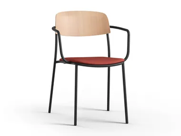 NATE S - Steel chair with armrests by Brunner - view 2
