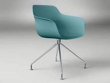 CRONA LIGHT - Trestle-based restaurant chair with armrests by Brunner - view 2
