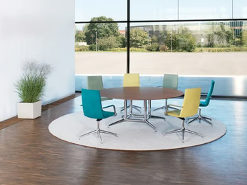 FINA CONFERENCE - Round aluminium and wood meeting table by Brunner - view 3