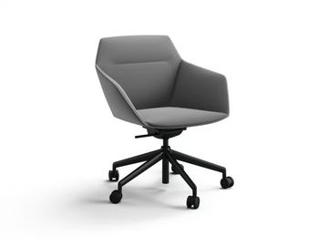 RAY SOFT - Upholstered trestle-based easy chair with armrests by Brunner - view 2