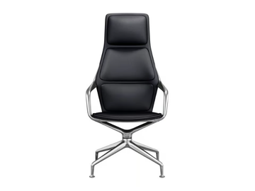 RAY - Swivel upholstered leather armchair with armrests by Brunner - view 2