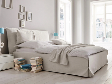LÉA - Fabric double bed with upholstered headboard by Bullfrog - view 3