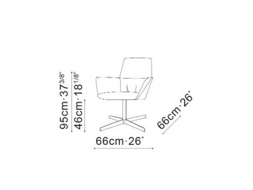QING - Swivel leather office chair with 4-Spoke base by CAMERICH - view 3