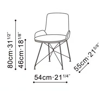 WING - Fabric chair with metal legs by CAMERICH - view 3