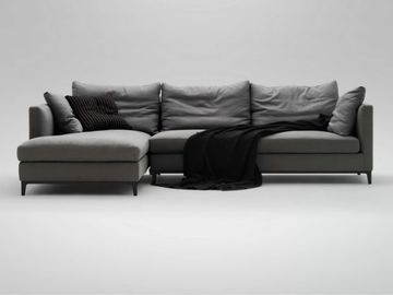 CRESCENT - Sectional fabric sofa with chaise longue by CAMERICH - view 2