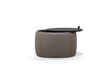 DRUM - Leather coffee table with castors by CAMERICH - view 3