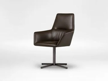 QING - Swivel leather office chair with 4-Spoke base by CAMERICH - view 2