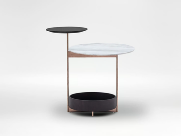 JOY - Coffee table with marble and wooden double top by CAMERICH - view 2