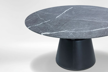 UNITY - Round table with marble top and eco leather base by CAMERICH - view 3