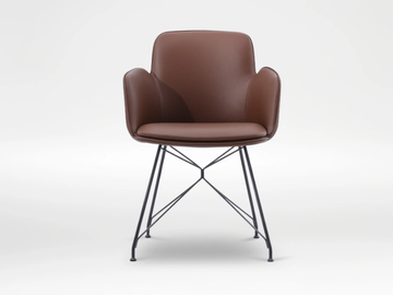 WING - Leather chair with metal legs by CAMERICH - view 3